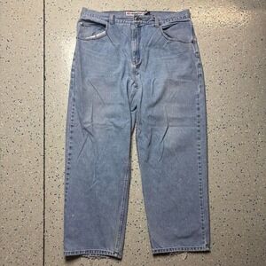 VTG Anchor Blue Jeans Baggy Mens 40x30 Wide Leg Y2K Light Wash Skater